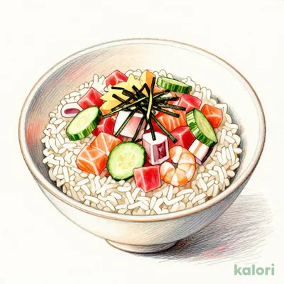 Assorted Seafood Chirashi Bowl with Soup