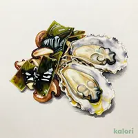 Oyster and Mushroom Grilled on Kelp