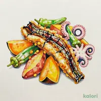 穴子と蛸の変わり揚げと秋野菜の天婦羅