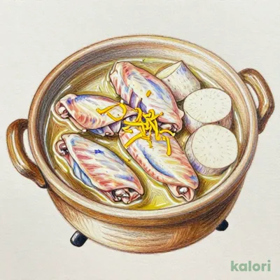 鶏手羽と里芋のゆず塩田舎鍋