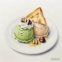 抹茶とマロンのミルフィーユ（韓国膳ランチ）