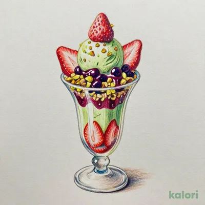 いちごとピスタチオのパフェ
