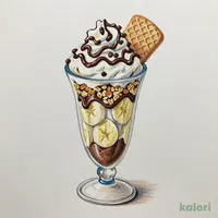 チョコレートとバナナのパフェ