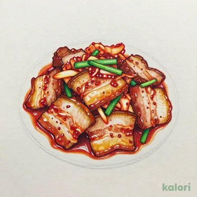 人気の定番 厚切り豚バラ肉の豚キムチ
