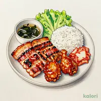 塩麹漬けサムギョプサルとヤンニョムチキン定食