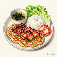 塩麹漬けサムギョプサルと海鮮チヂミ定食