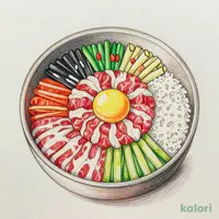 桜肉のお刺身ユッケビビンバ