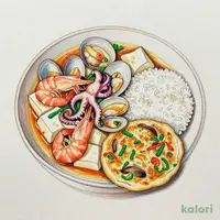 海鮮ごちそうスンドゥブと海鮮チヂミの定食