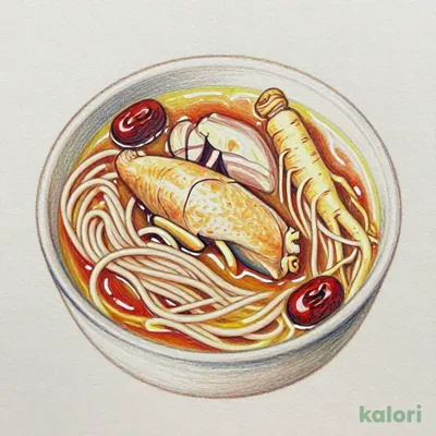 滋養スープの参鶏湯麺