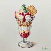 白桃ラズベリーパフェ