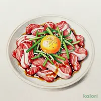 肉のお刺身ユッケ 自家製だれ