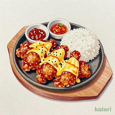 鉄板ヤンニョムチキン＆チーズ定食
