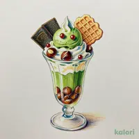 抹茶とマロンのパフェ