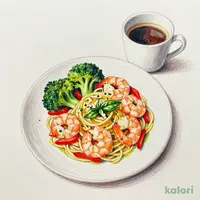 海老とブロッコリーの塩バジリコセット