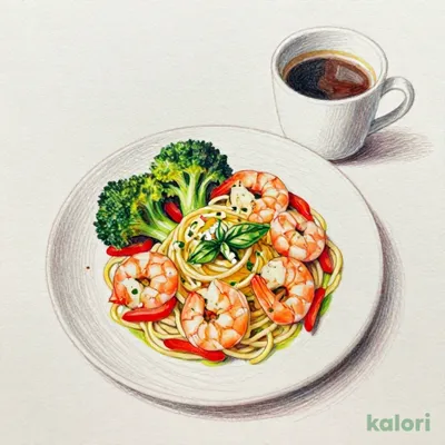 Shrimp and Broccoli Salted Basil Pasta Set