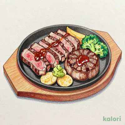 みすじステーキ＆手ごねハンバーグ国産わさび＆ガーリックチップ付