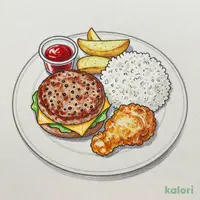 キッズチーズ手ごねハンバーグ100gドリンクバー付