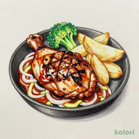 Grilled Chicken and Hand-Kneaded Hamburg Steak