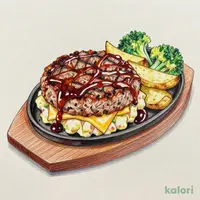ポテサラチーズinハンバーグ