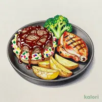 ポテサラチーズinハンバーグ＆グリルチキン