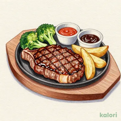 リブロースステーキ＆手ごねハンバーグ国産わさび＆ガーリックチップ付