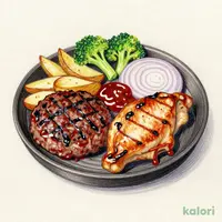 大俵ハンバーグ&グリルチキン100g