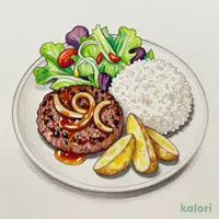 Hand-Kneaded Hamburg Steak Plate