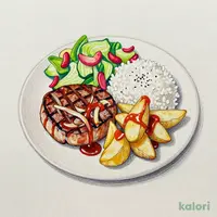 手ごねハンバーグ＆グリルチキンプレート