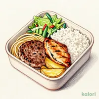 Hand-Kneaded Hamburg Steak and Grilled Chicken Bento