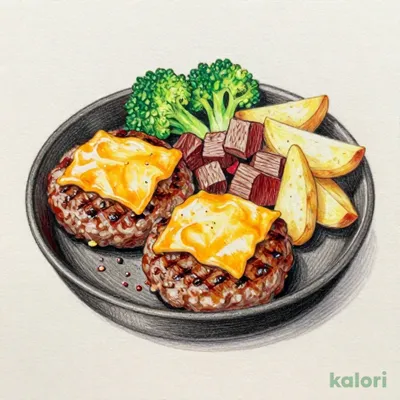 炙りチーズ大俵ハンバーグ＆カットステーキ80g