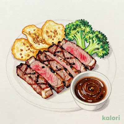 直火焼きみすじカットステーキ国産わさび＆ガーリックチップ付