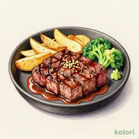直火焼きアンガスサーロインカットステーキ国産わさび＆ガーリックチップ付