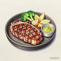 直火焼きリブロースステーキ国産わさび＆ガーリックチップ付