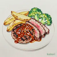 麻辣ソース付 大俵ハンバーグ＆カットステーキ