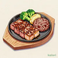 国産黒毛和牛サーロインカットステーキ&手ごねハンバーグ