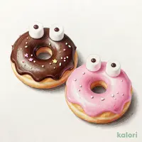 おばけのチョコドーナツ/おばけのイチゴチョコドーナツ