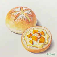 かぼちゃとチキンのグラタン風パン