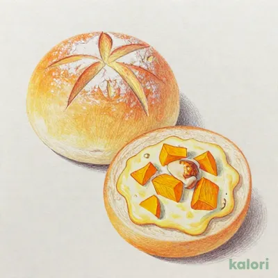 かぼちゃとチキンのグラタン風パン
