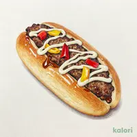 デミグラスハンバーグドッグ（きのこ入り）