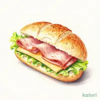 Salt Bread Sandwich (Roast Ham & Cheese)