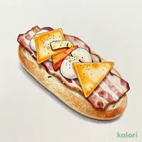 ベーコンと４種のチーズパン
