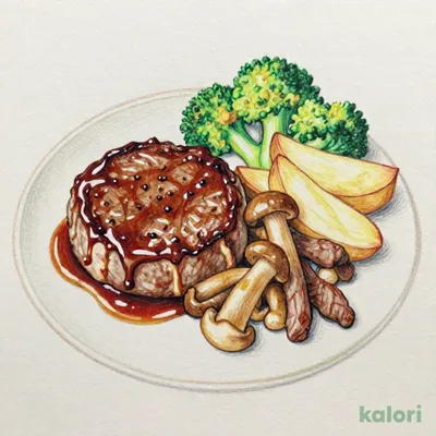 【単品】ハンバーグ＆切り落としビーフソテーランチ