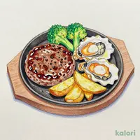 ハンバーグ＆カキフライランチ