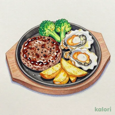 ハンバーグ＆カキフライランチ