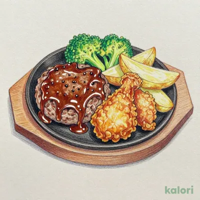 ハンバーグ＆若鶏の竜田揚げランチ