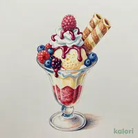 フランボワーズとベリーのパフェ