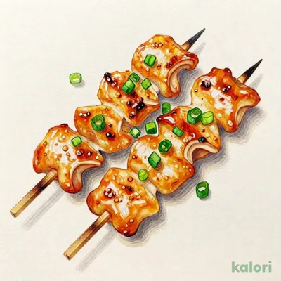鶏皮ねぎ串　塩（２本）