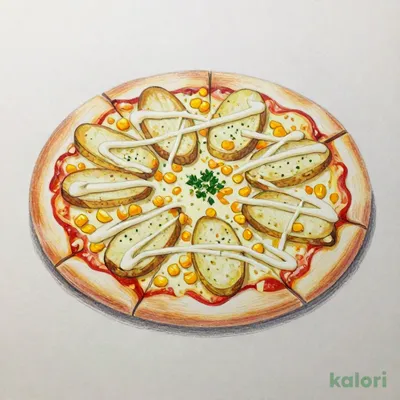 Potato, Mayo, and Corn Pizza