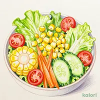 とうもろこしと新鮮野菜のサラダ
