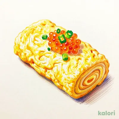Dashimaki Tamago (Japanese Omelet) with Spicy Cod Roe
